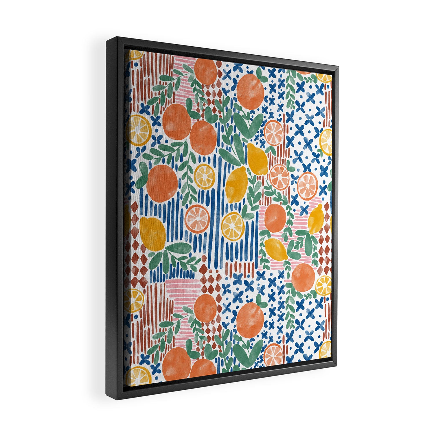 Mediterranean Fusion Citrus Framed Canvas Print Gallery Image 2