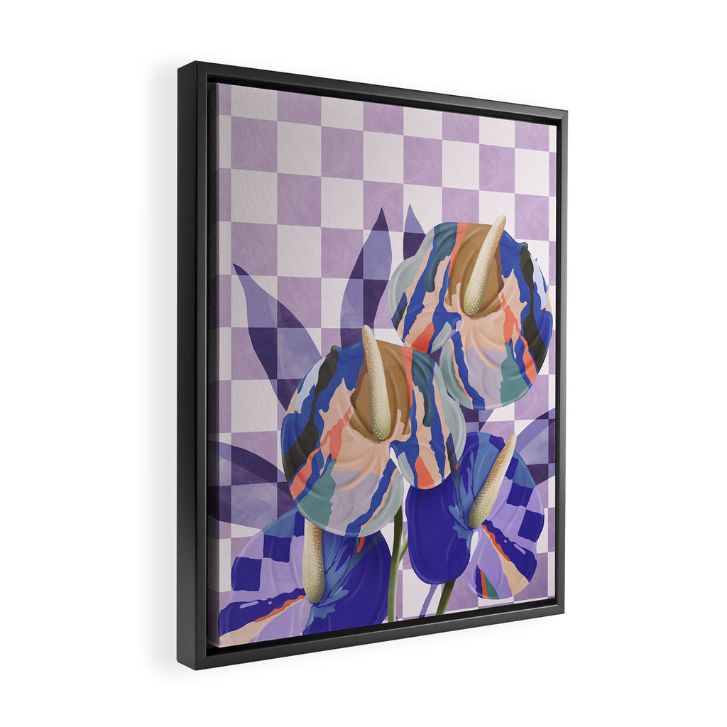 Modern artistic flowery tropical Framed Canvas Print Gallery Image 2