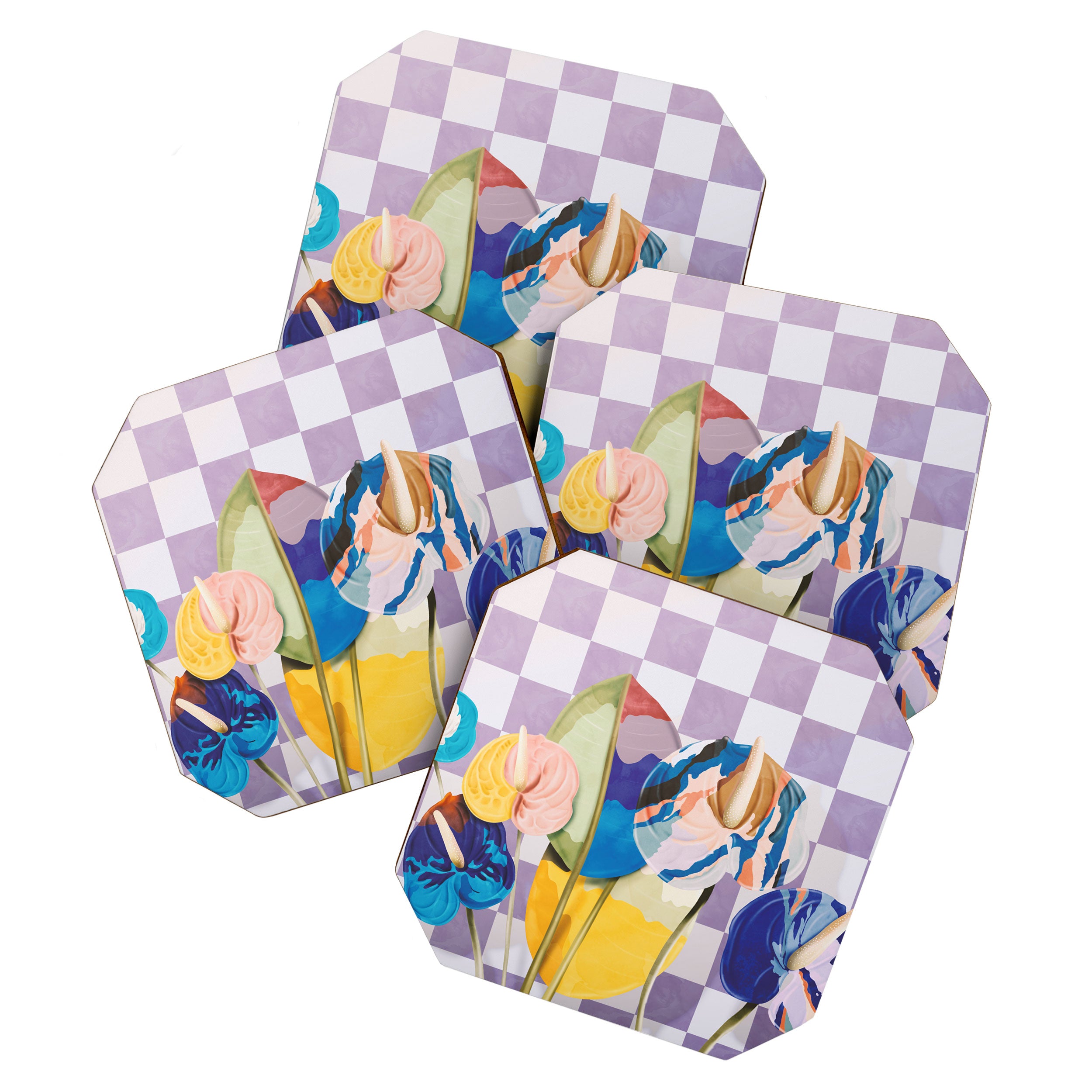 Modern artistic flowery tropical II Coaster Gallery Image 1