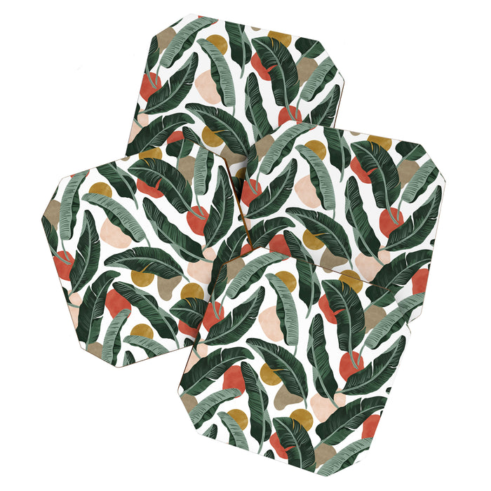 Modern banana leaf Coaster Gallery Image 1