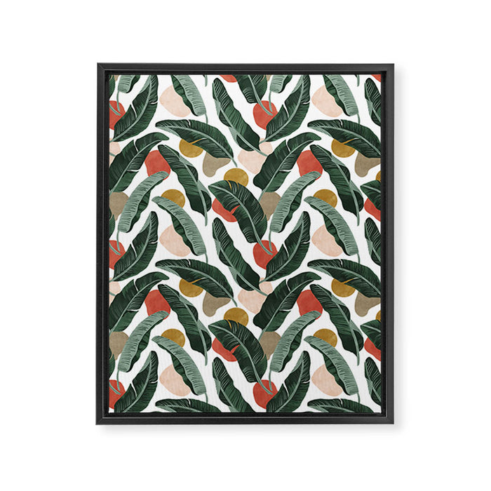 Modern banana leaf Framed Canvas Print Gallery Image 1