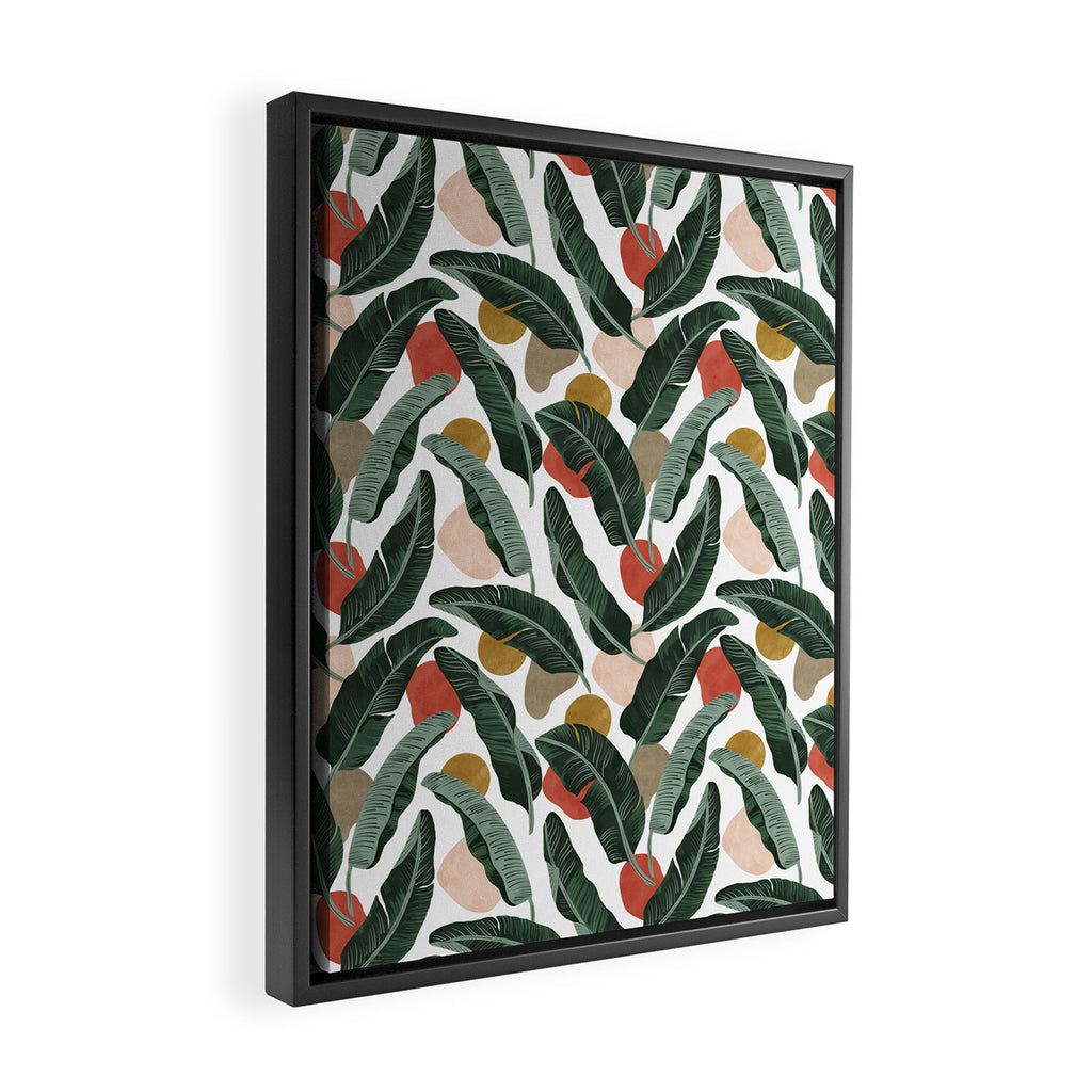 Modern banana leaf Framed Canvas Print Gallery Image 2