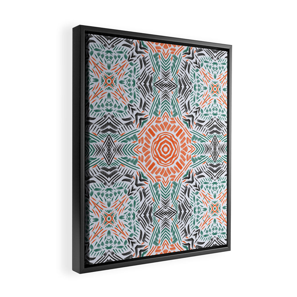 Modern brushstroke mosaic Framed Canvas Print Gallery Image 2