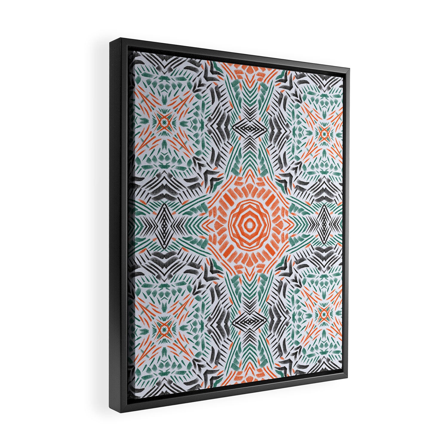 Modern brushstroke mosaic Framed Canvas Print Gallery Image 2