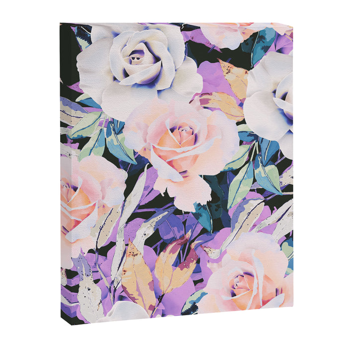 Modern Dark Vibrant Flowery D Canvas Print Gallery Image 1