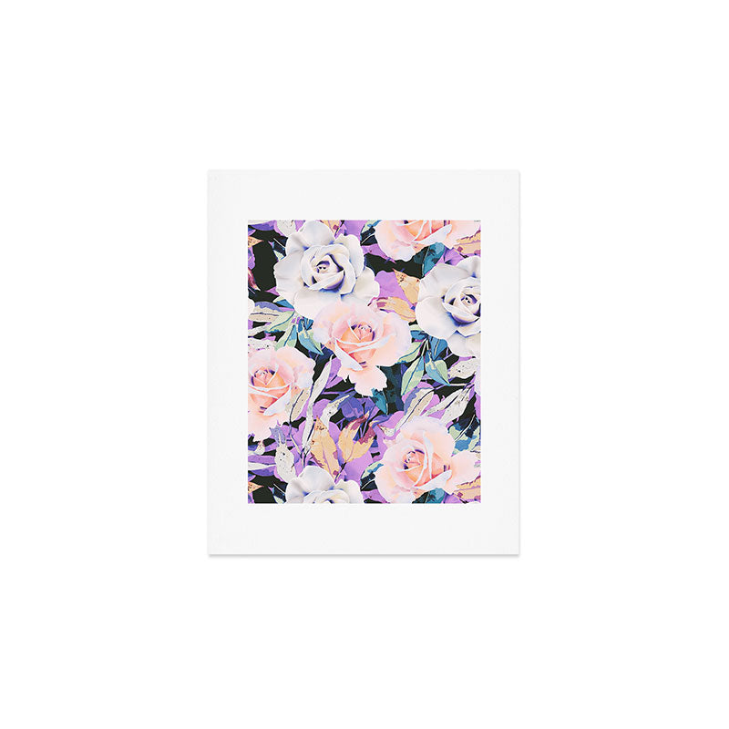 Modern Dark Vibrant Flowery D Art Print Gallery Image 1