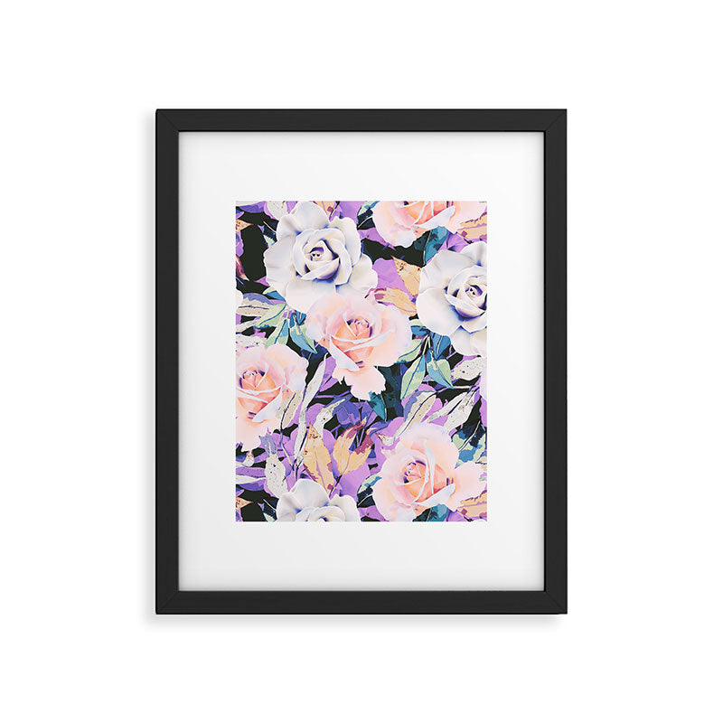 Modern Dark Vibrant Flowery D Framed Art Print Gallery Image 6