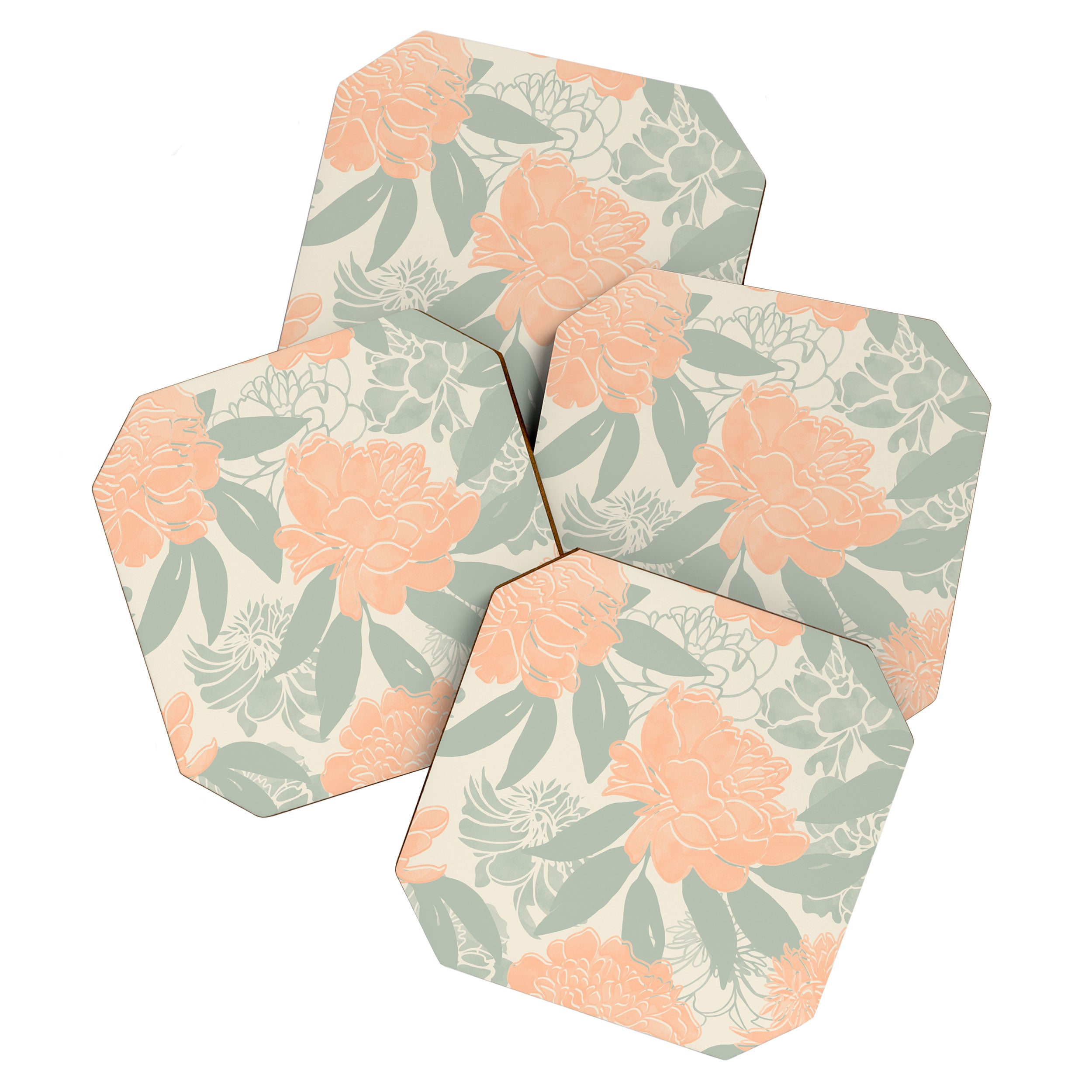 Modern floral blooms P3 Coaster Gallery Image 1