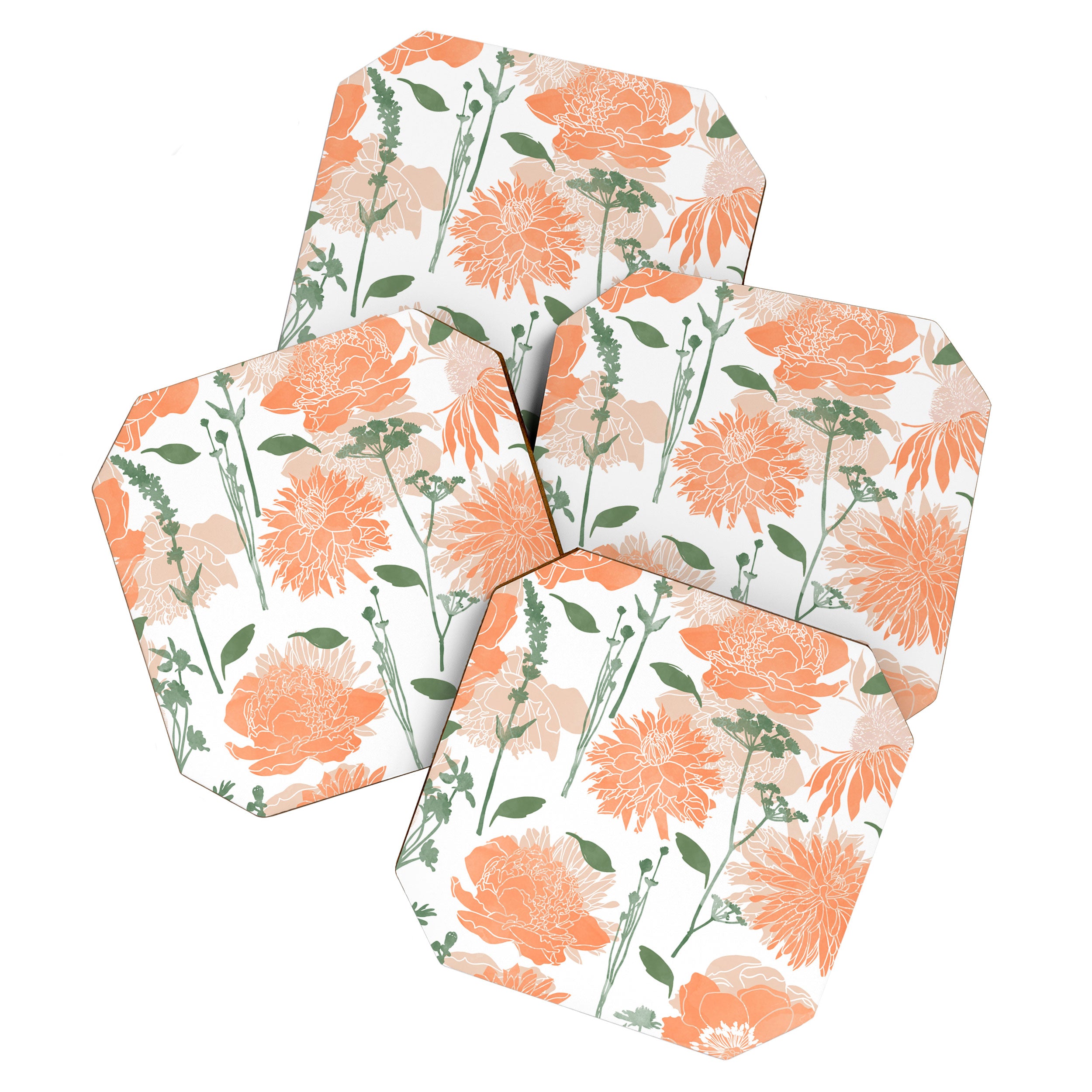 Modern floral blooms PGM5 Coaster Gallery Image 1