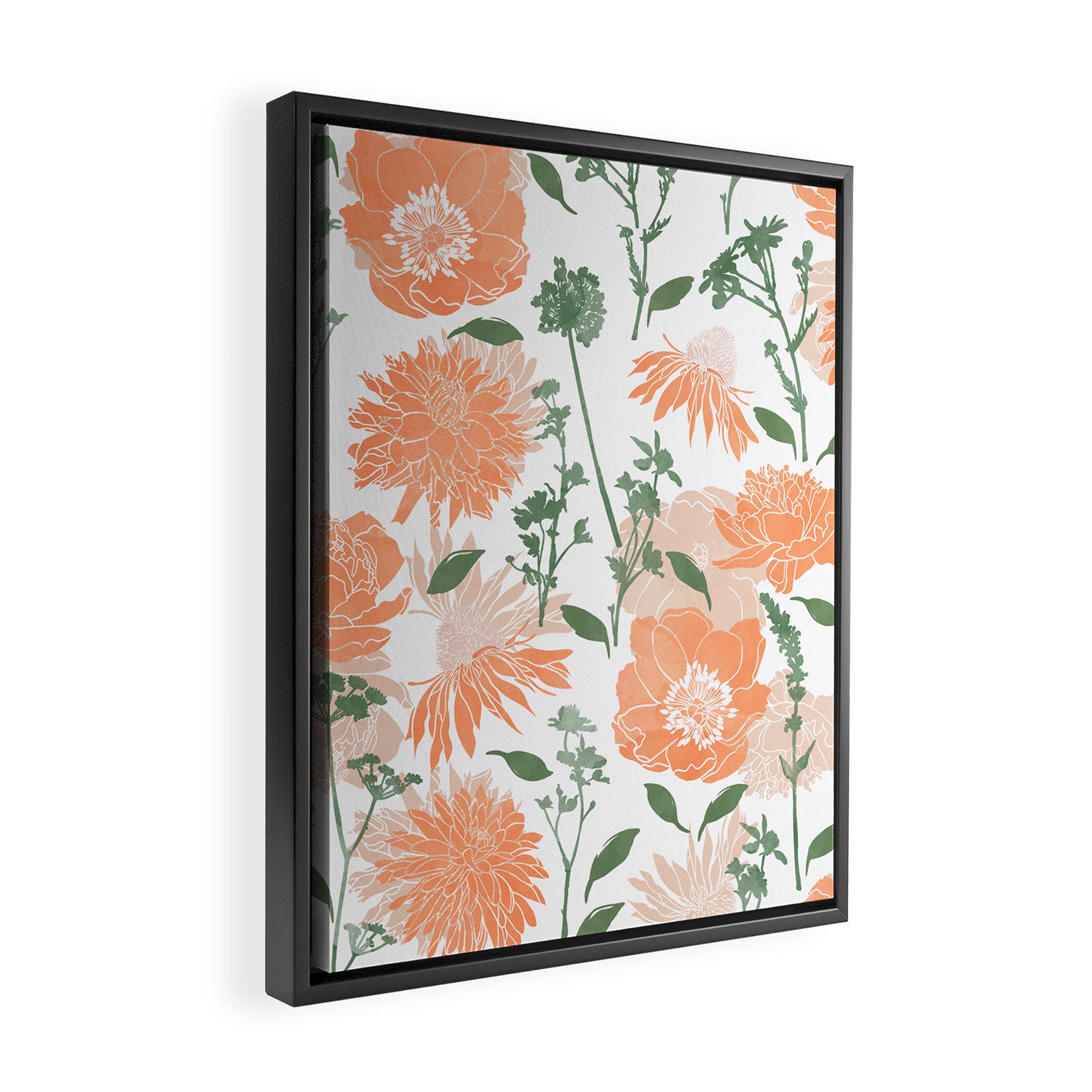 Modern floral blooms PGM5 Framed Canvas Print Gallery Image 2