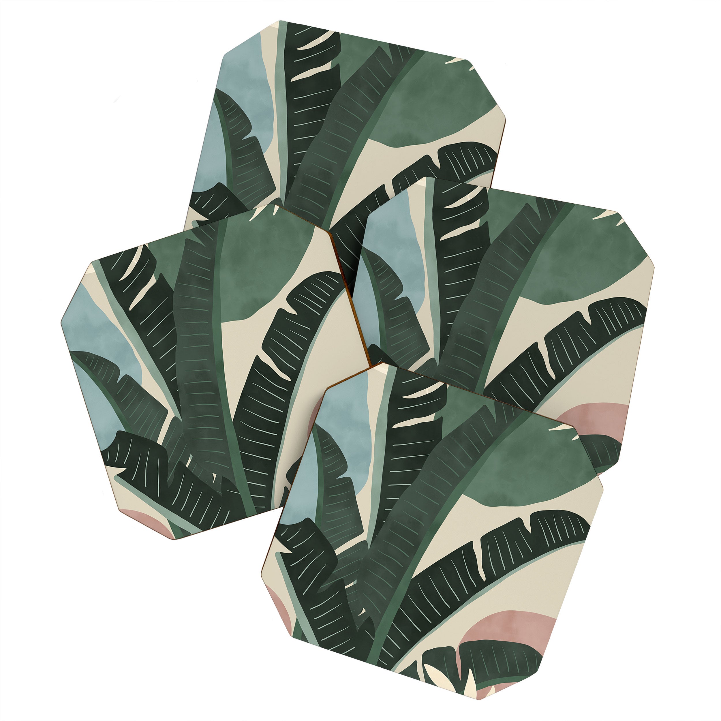 Modern jungle shapes Coaster Gallery Image 1