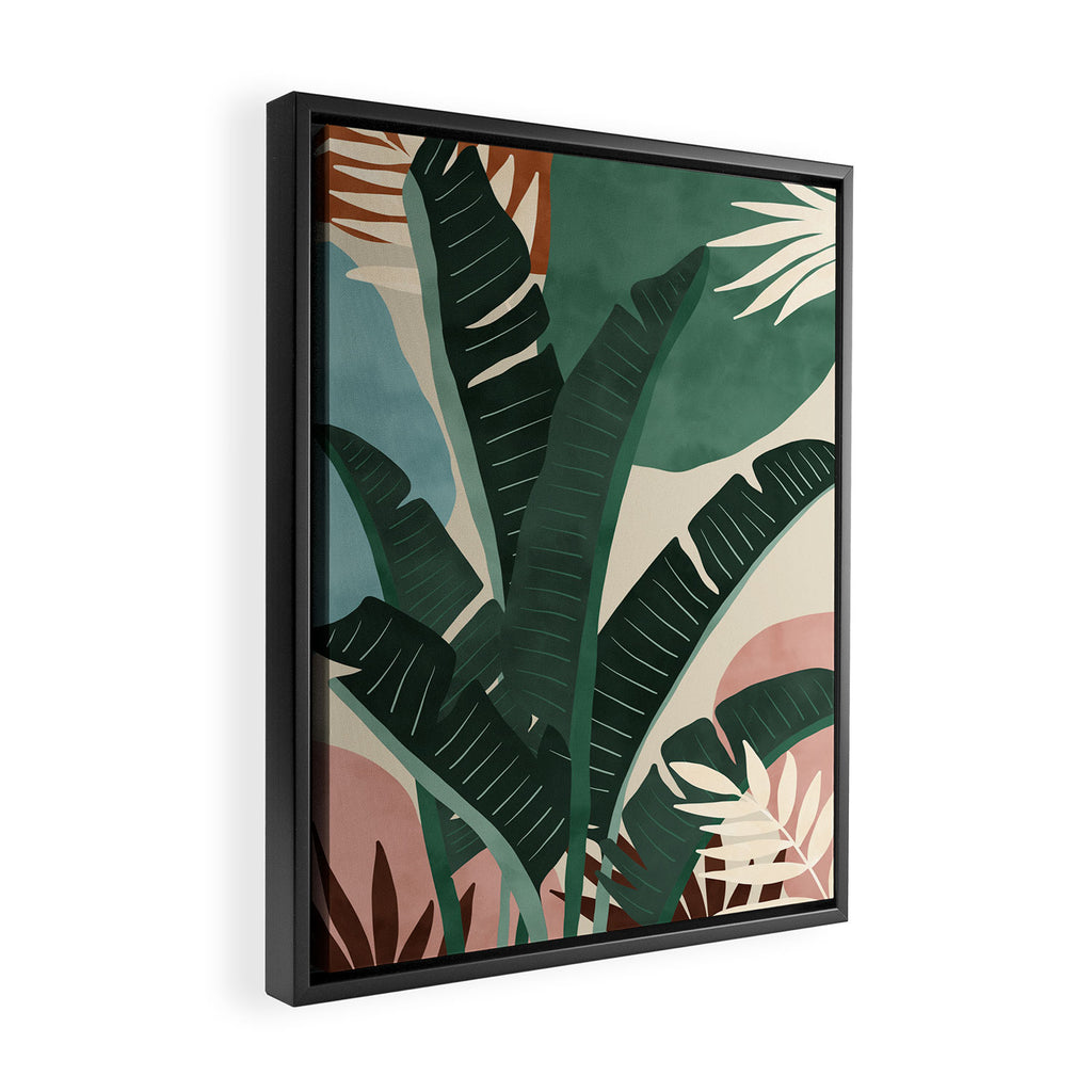 Modern jungle shapes Framed Canvas Print Gallery Image 2