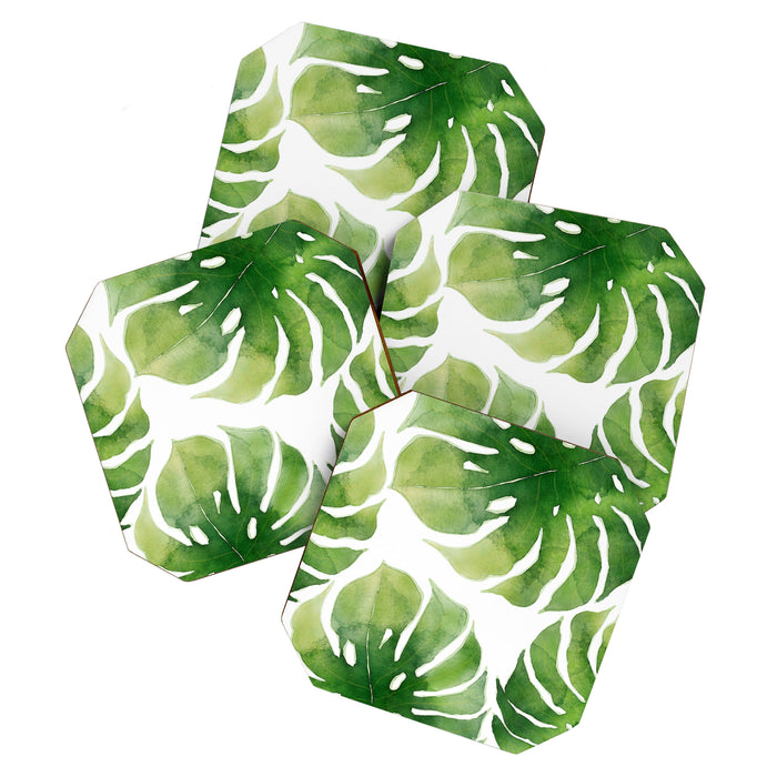 Monstera watercolor I Coaster Gallery Image 1