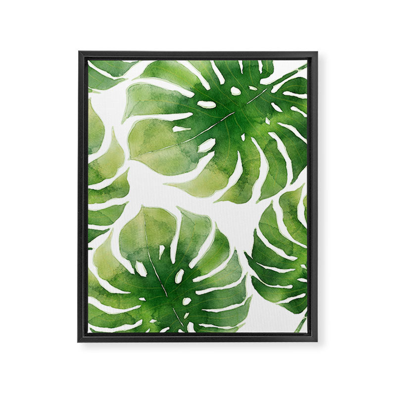 Monstera watercolor I Framed Canvas Print Gallery Image 6