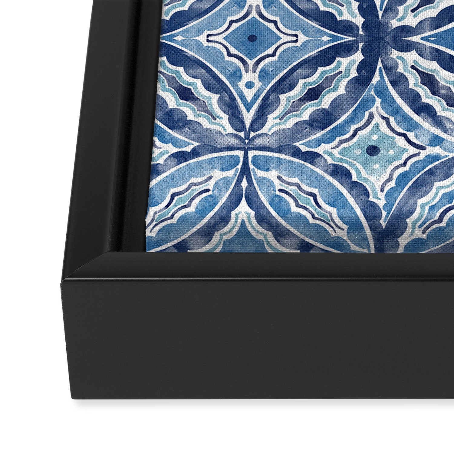 Moroccan Vibes Indigo C Framed Canvas Print Gallery Image 3