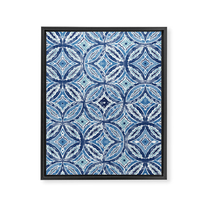 Moroccan Vibes Indigo C Framed Canvas Print Gallery Image 1