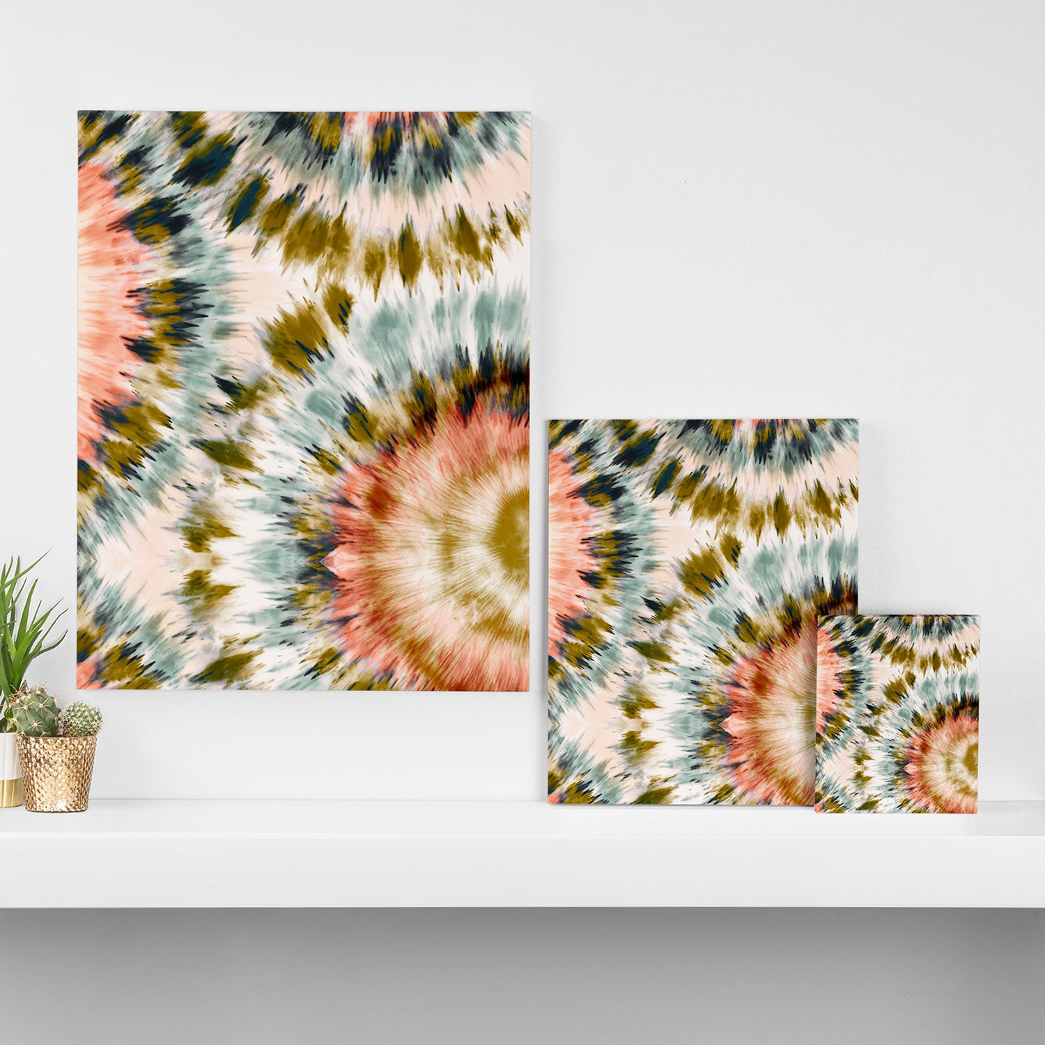 Mosaic tie dye 45B Canvas Print Gallery Image 3