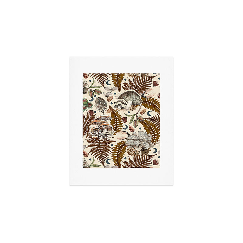 Mushrooms in moon forest A Art Print Gallery Image 1