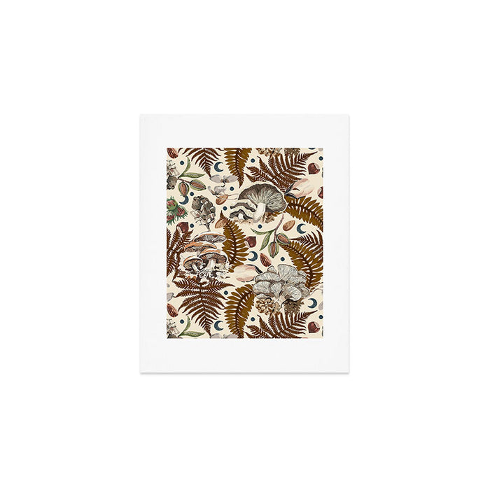 Mushrooms in moon forest A Art Print Gallery Image 1