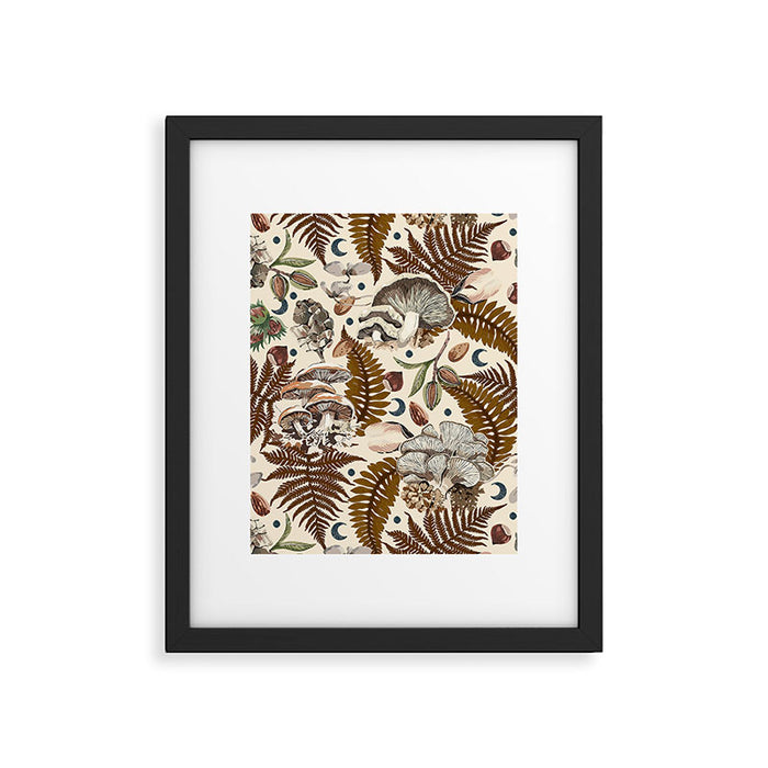 Mushrooms in moon forest A Framed Art Print Gallery Image 1