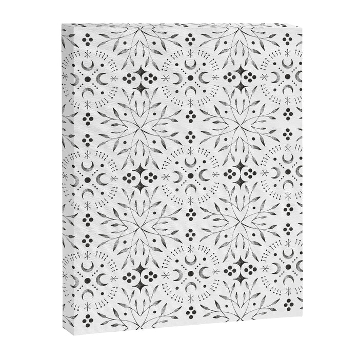 Mystical lunar mosaic BN B Canvas Print Gallery Image 1