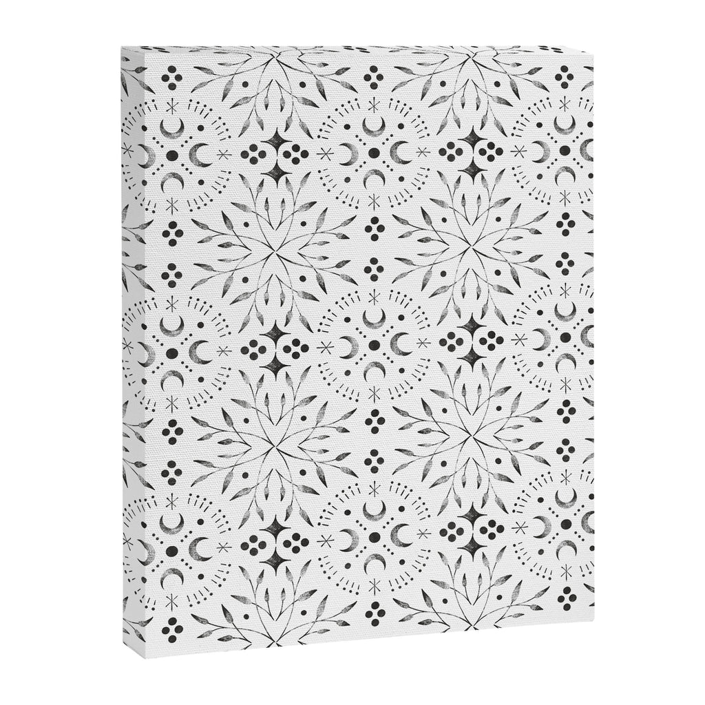 Mystical lunar mosaic BN B Canvas Print Gallery Image 8