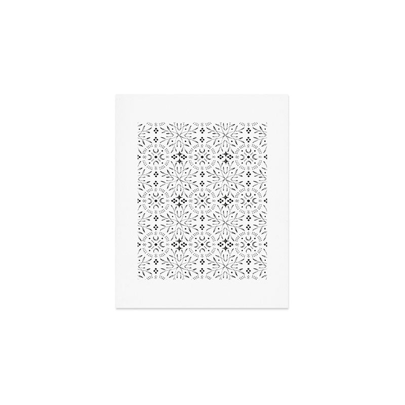 Mystical lunar mosaic BN B Art Print Gallery Image 1