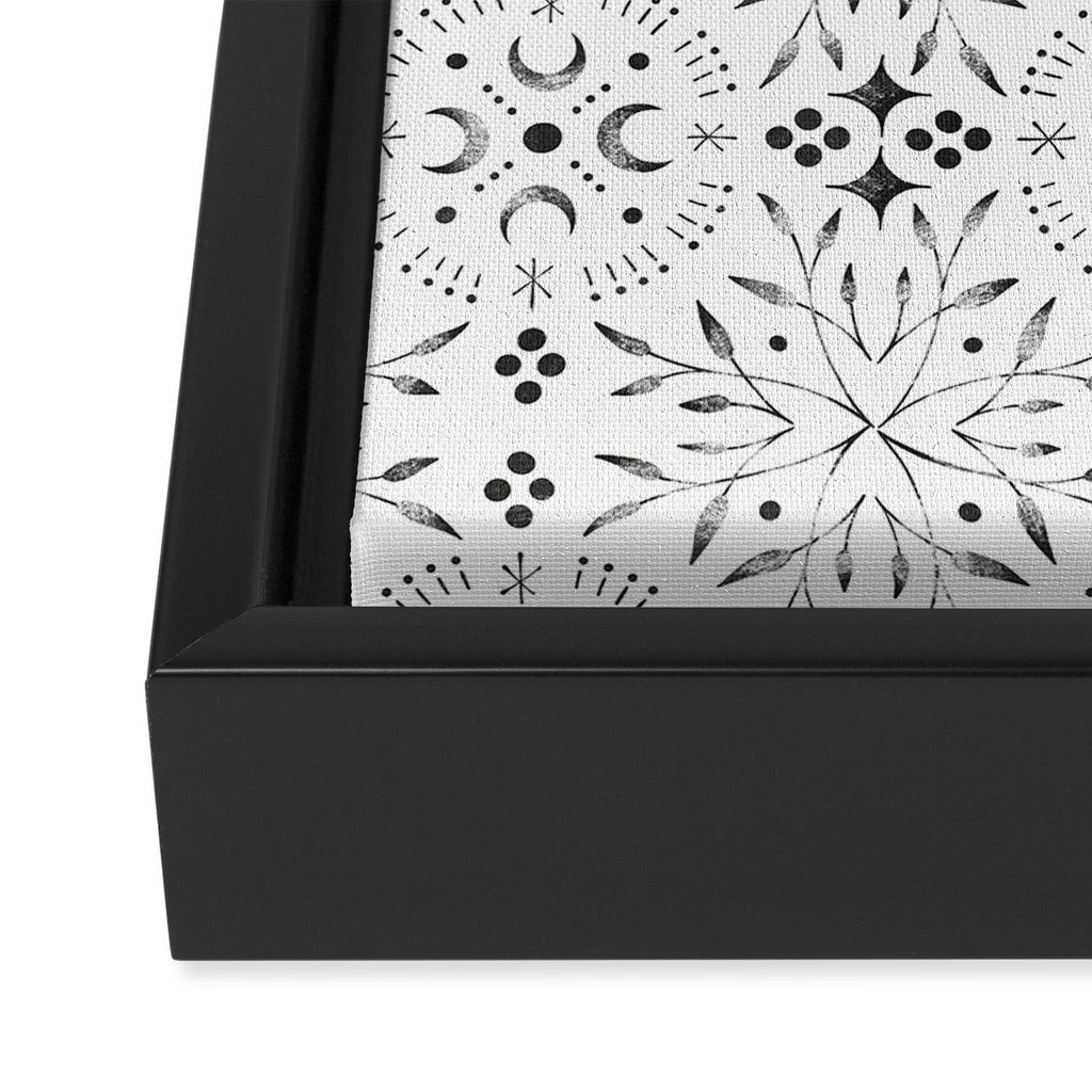 Mystical lunar mosaic BN B Framed Canvas Print Gallery Image 3