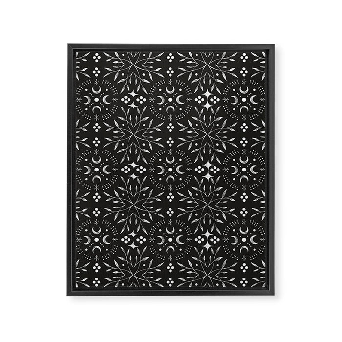 Mystical mosaic lunar phases BN Framed Canvas Print Gallery Image 1
