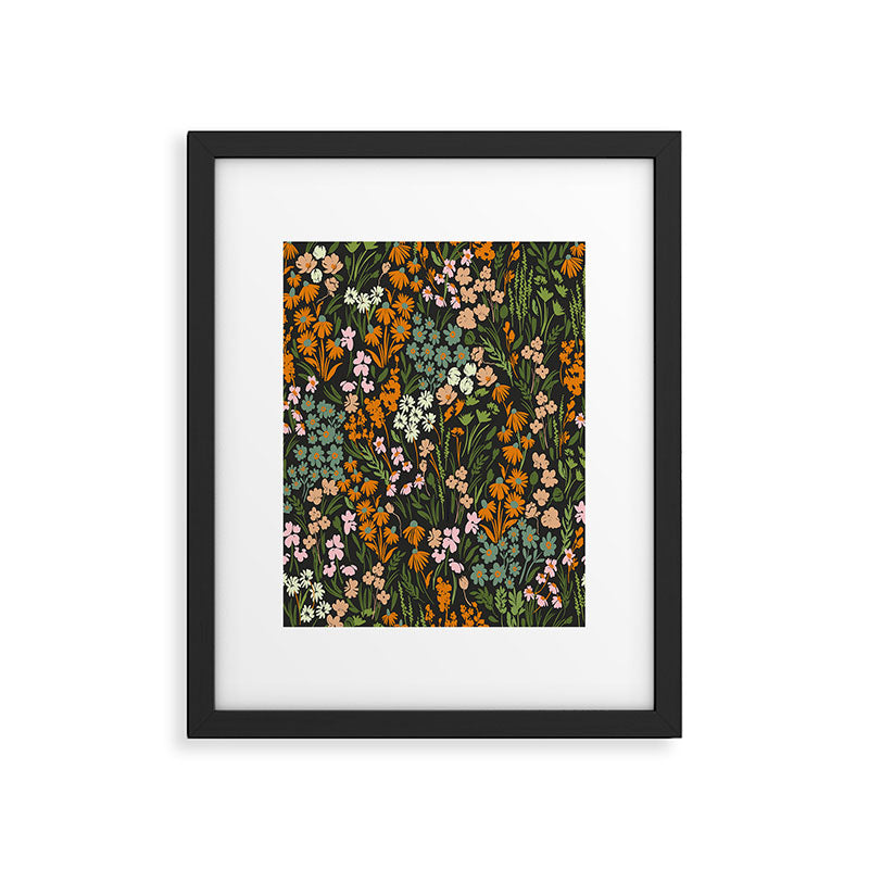 Night in the flowered meadow Framed Art Print Gallery Image 4