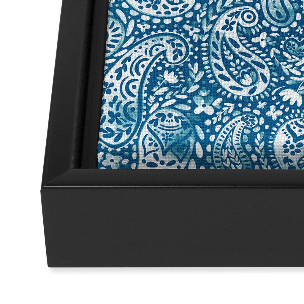 Paisley Indigo Nature Swirls Framed Canvas Print Gallery Image 3