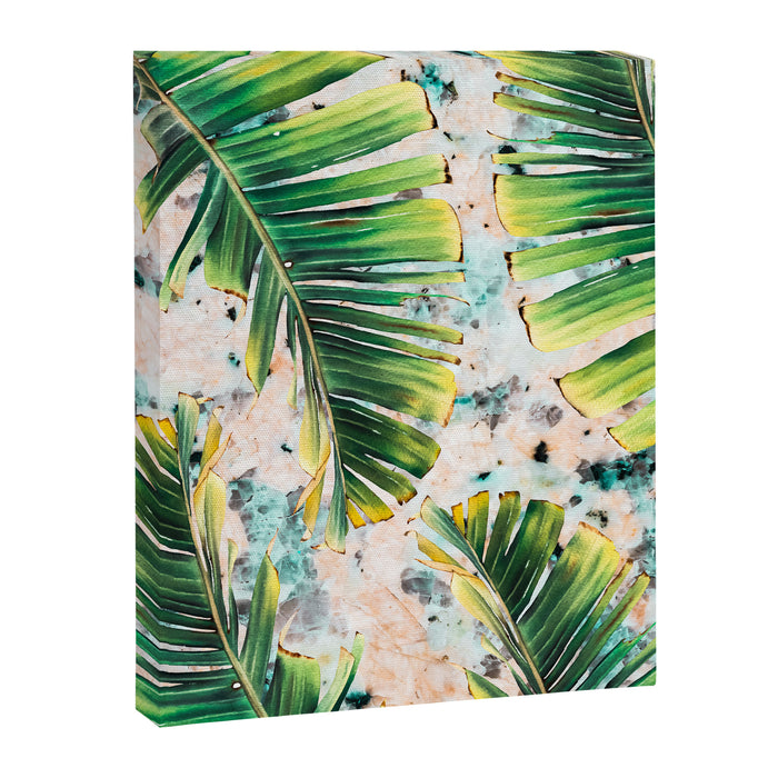 Palm leaf on marble 01 Canvas Print Gallery Image 1