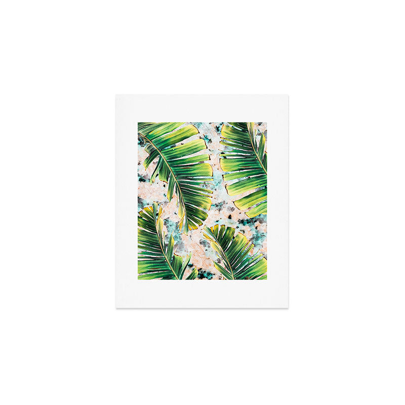 Palm leaf on marble 01 Art Print Gallery Image 1