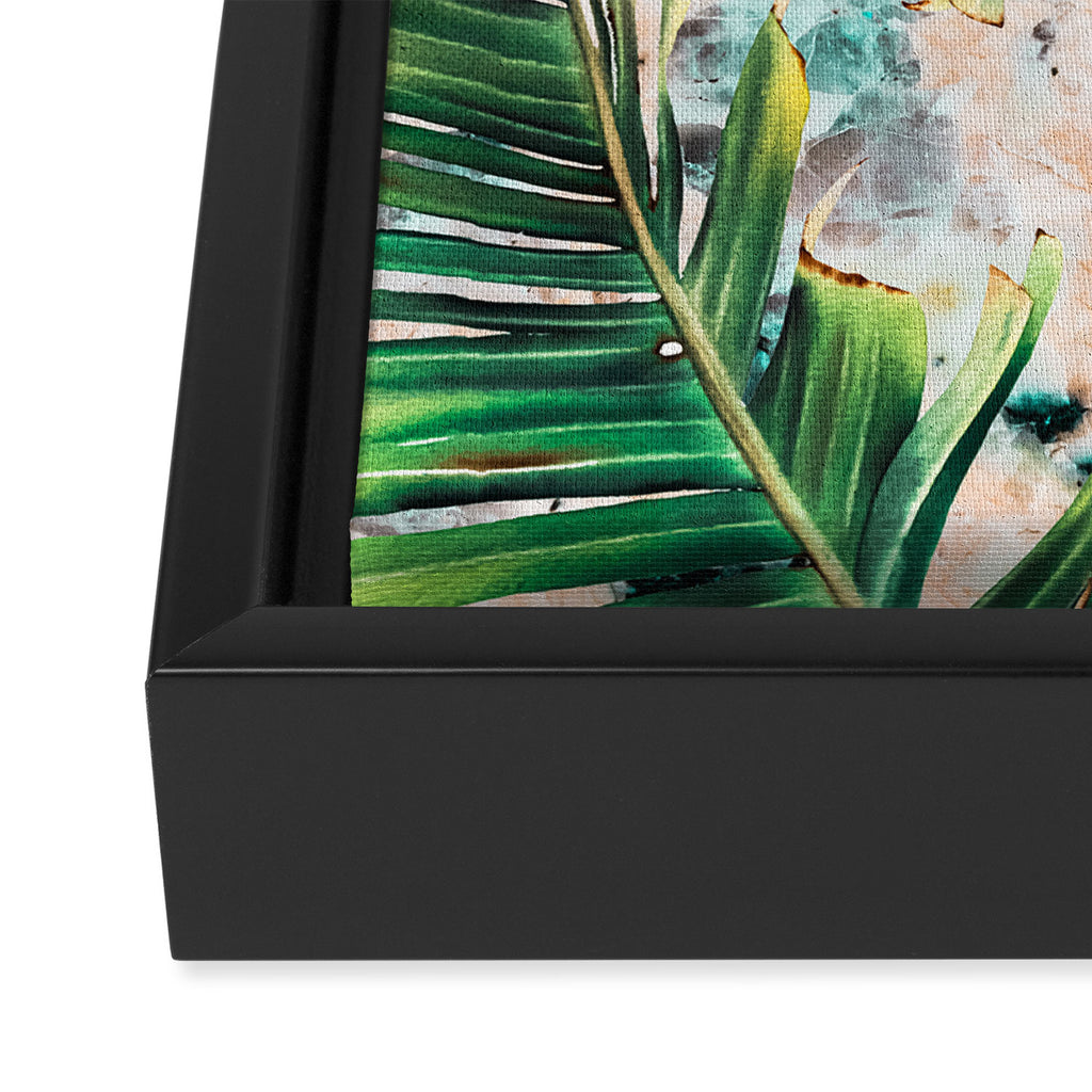 Palm leaf on marble 01 Framed Canvas Print Gallery Image 3