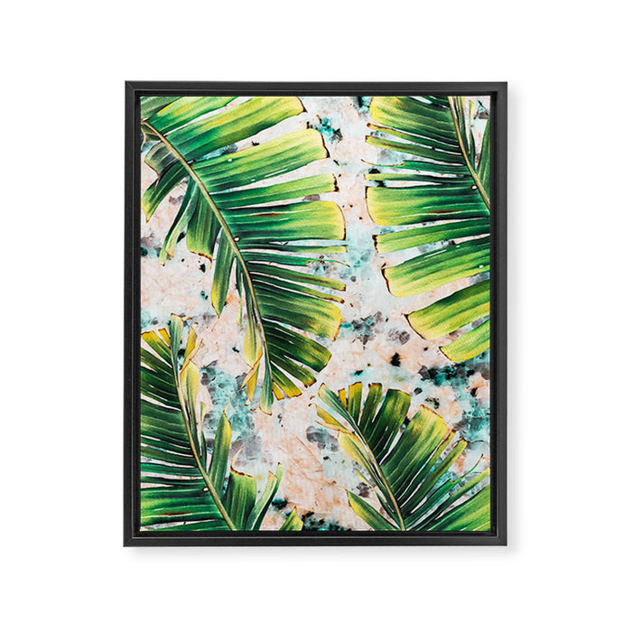 Palm leaf on marble 01 Framed Canvas Print Gallery Image 1