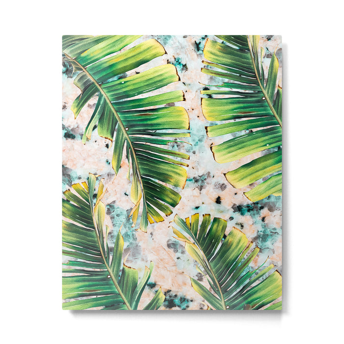 Palm leaf on marble 01 Metal Print Gallery Image 1