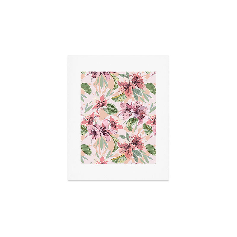 Pastel pink tropical bloom A Art Print Gallery Image 1