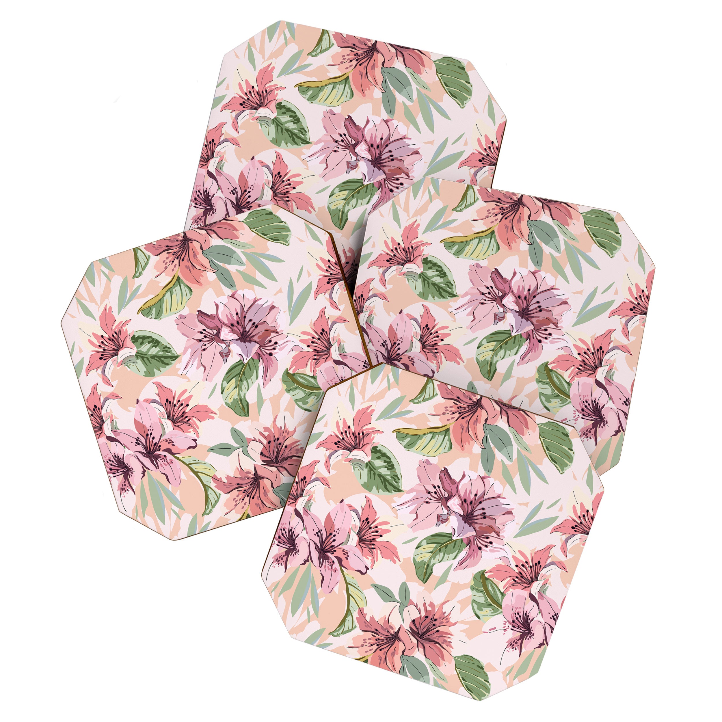Pastel pink tropical bloom A Coaster Gallery Image 1