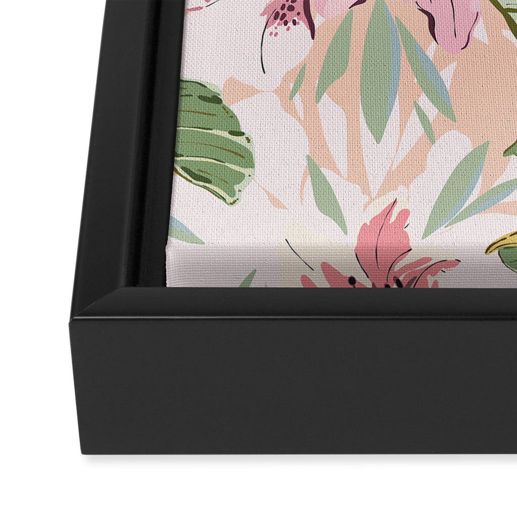 Pastel pink tropical bloom A Framed Canvas Print Gallery Image 3