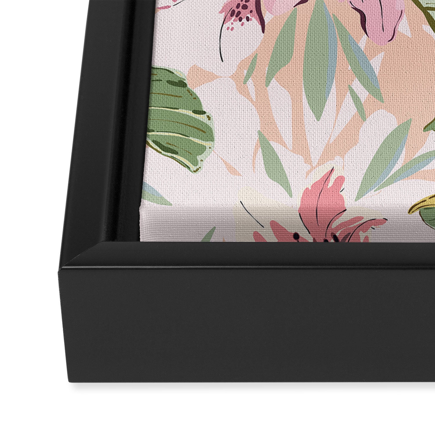 Pastel pink tropical bloom A Framed Canvas Print Gallery Image 3