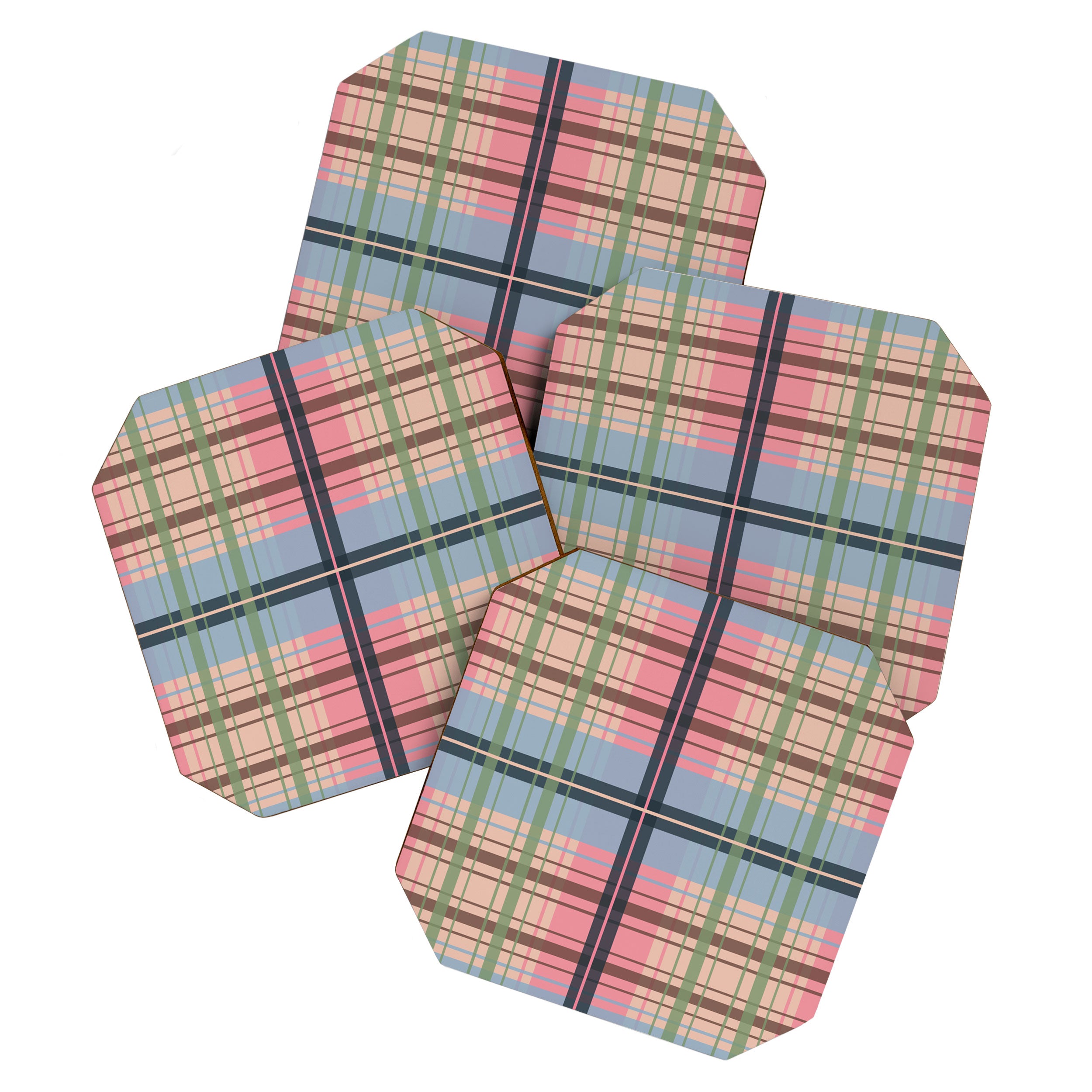 Pastel Tartan Delight Coaster Gallery Image 1