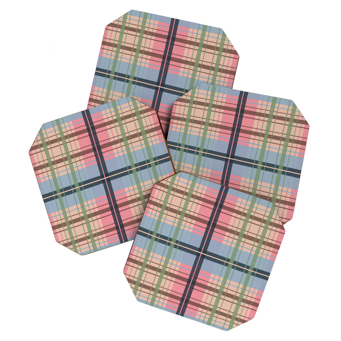 Pastel Tartan Delight Coaster Gallery Image 1