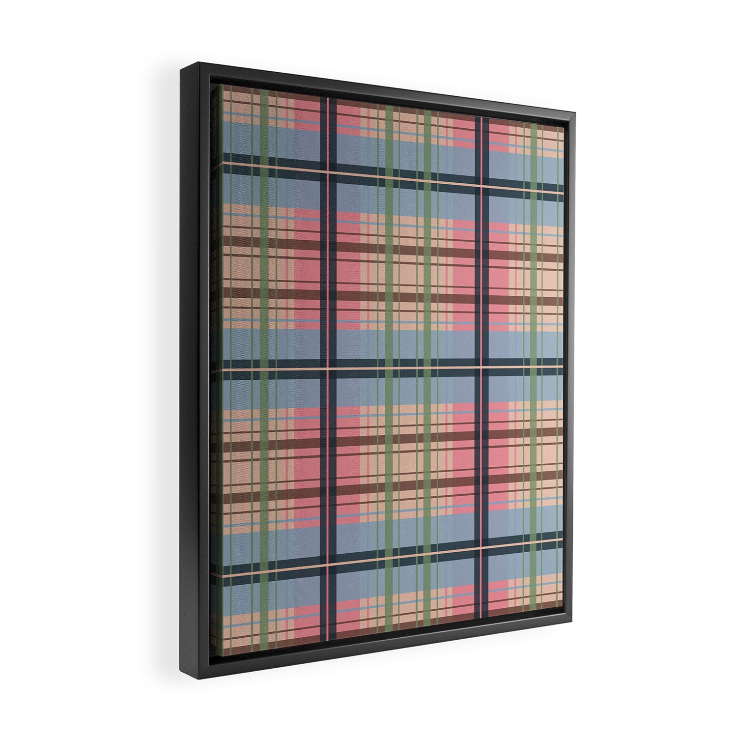 Pastel Tartan Delight Framed Canvas Print Gallery Image 2