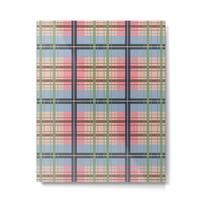 Pastel Tartan Delight Metal Print Gallery Image 1