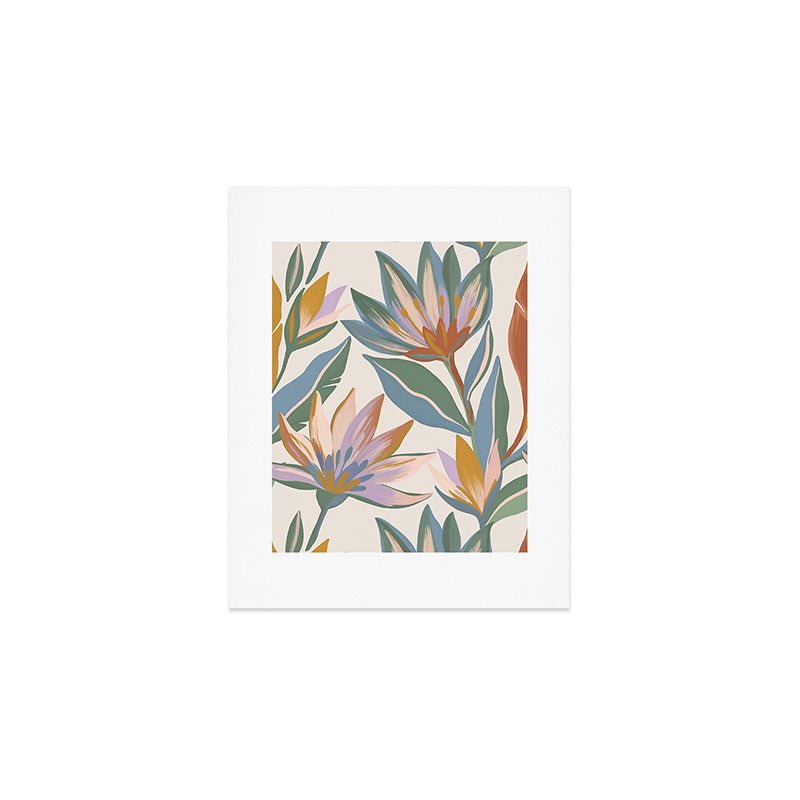  Pastel Tropical Lily Garden Art Print Gallery Image 1