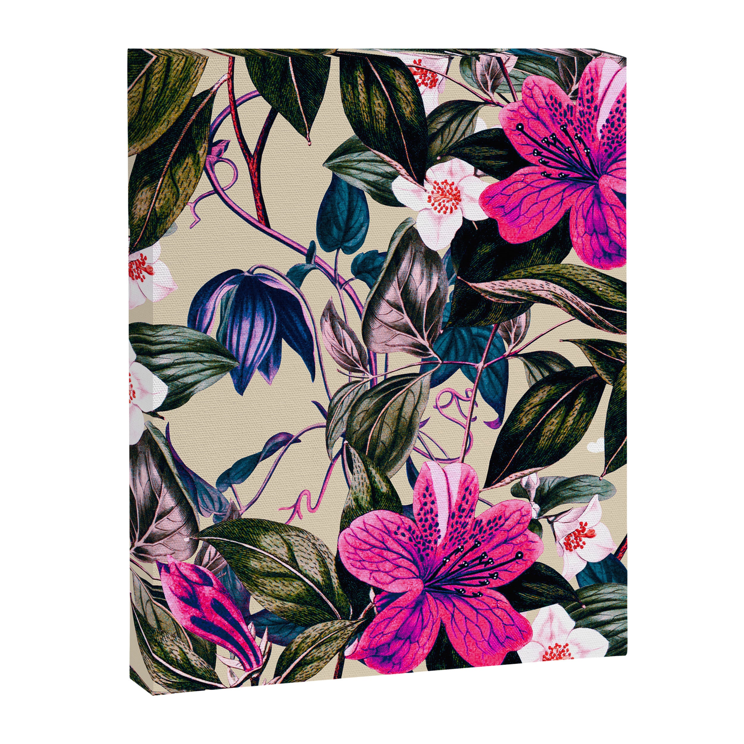 Pattern antique botanical flowers Canvas Print Gallery Image 8