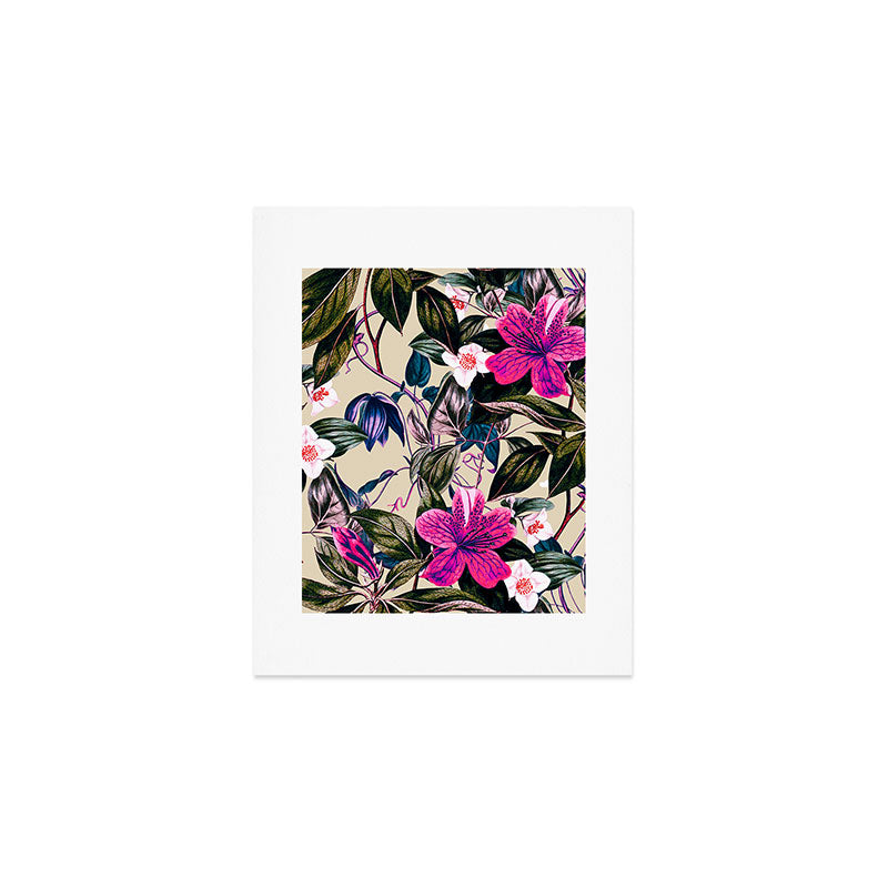 Pattern antique botanical flowers Art Print Gallery Image 1