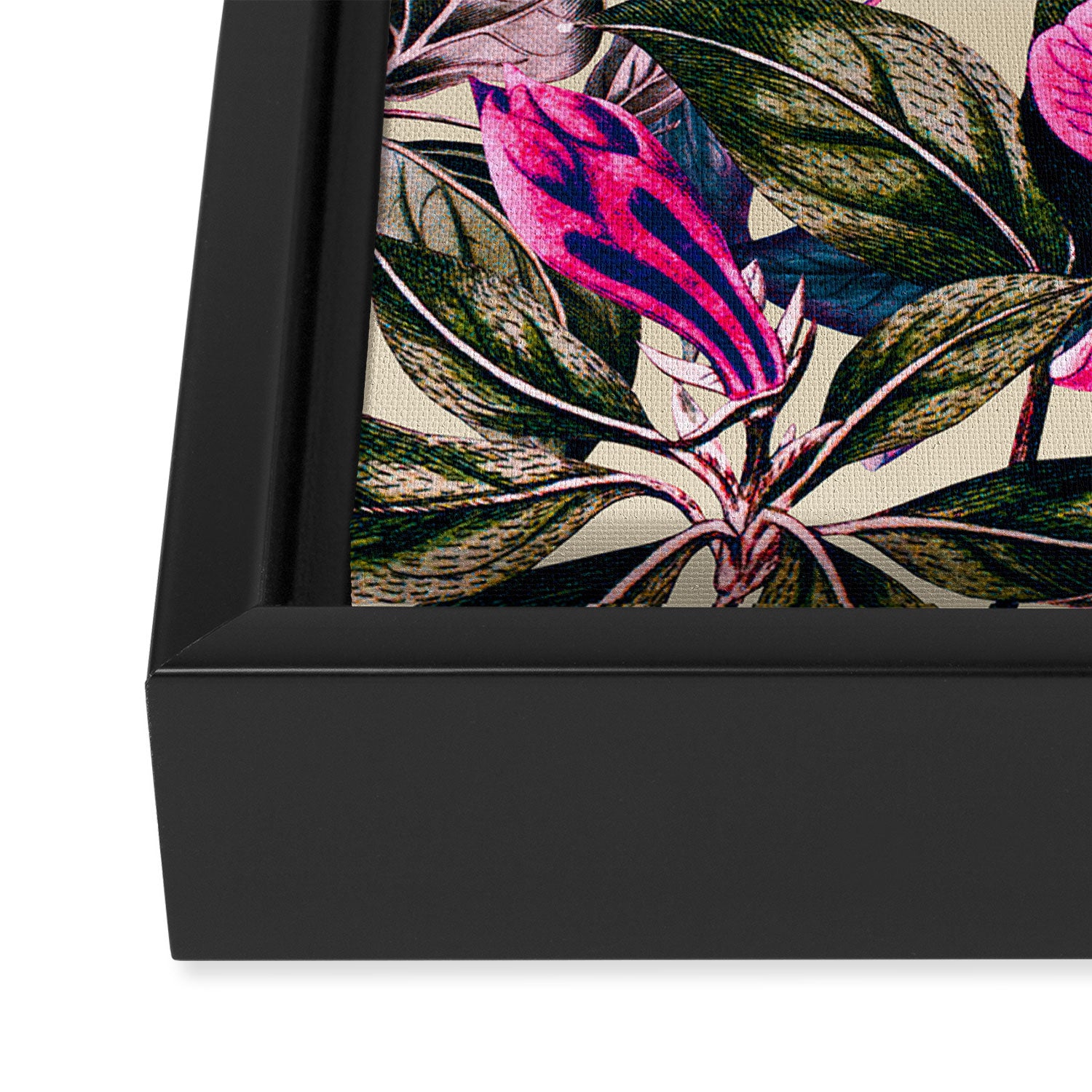 Pattern antique botanical flowers Framed Canvas Print Gallery Image 3