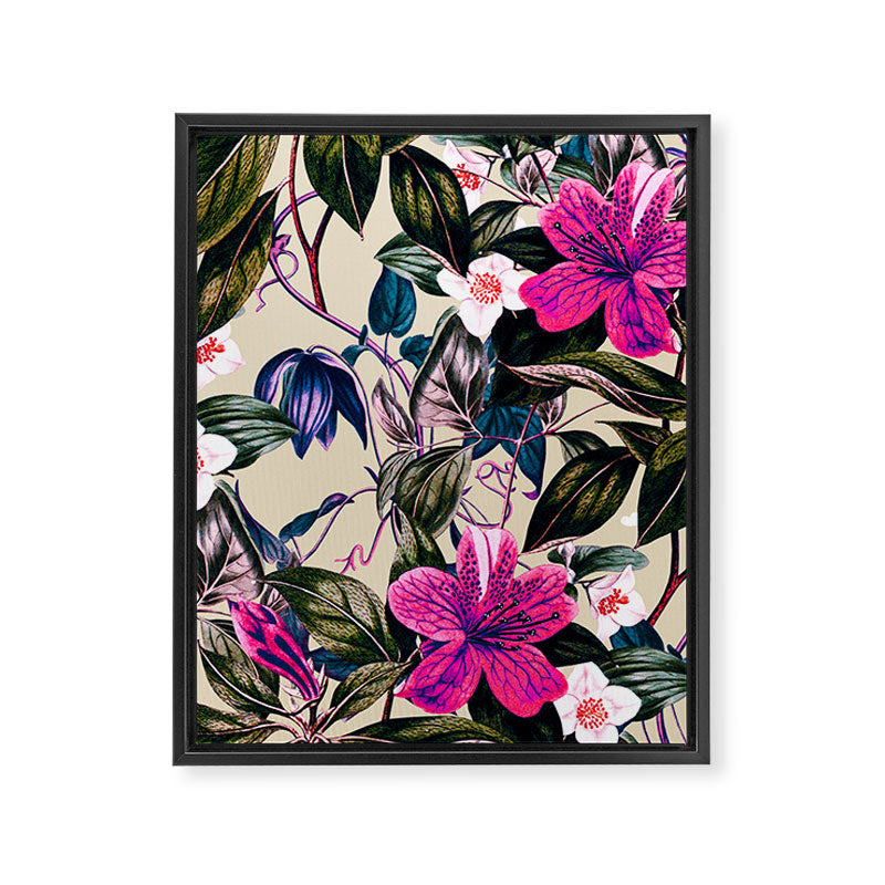 Pattern antique botanical flowers Framed Canvas Print Gallery Image 8