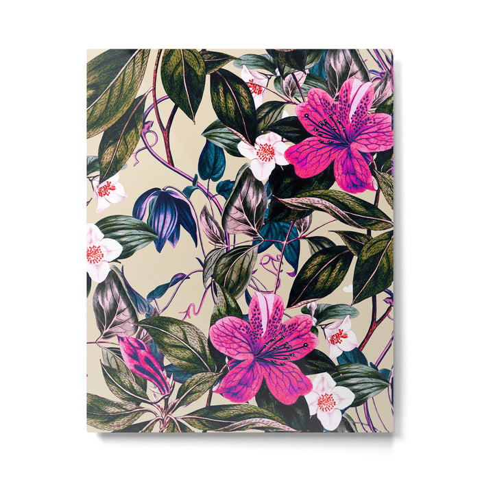 Pattern antique botanical flowers Metal Print Gallery Image 1